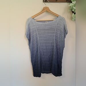 Women's Blue Ombre M Leisure Knit Short Sleeve Size M
